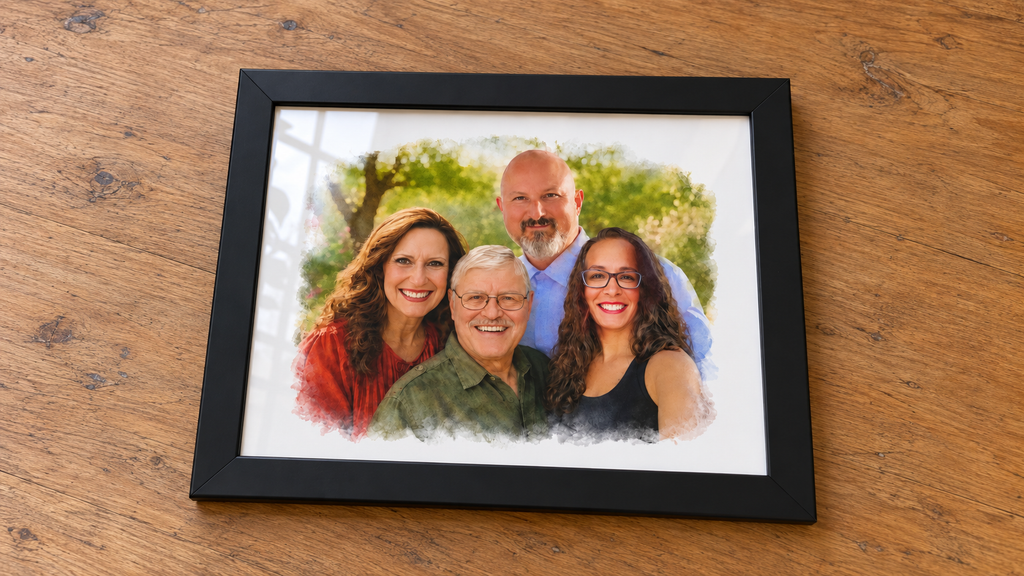 Sharon’s Father’s Day Gift: Four Photos, One Family Portrait