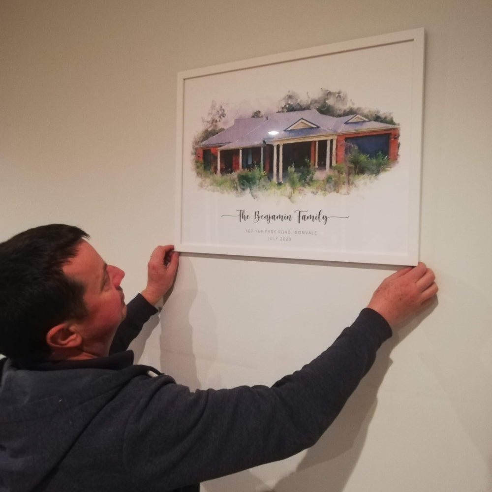 Daniel's Heartfelt Journey: A Custom House Portrait Art Gift